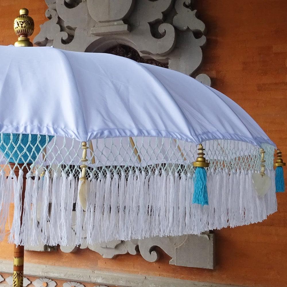 Wendy Parasol - Baliaric Balinese Garden Parasol Blue, Decorative accents, Elegant home decor, garden and home, garden decor, garden decoration, garden idea, Home decorating ideas, home with garden, Magnificent craftsmanship, new, outdoor umbrella, parasols, parasols umbrellas, patio umbrellas, Turquoise, White
