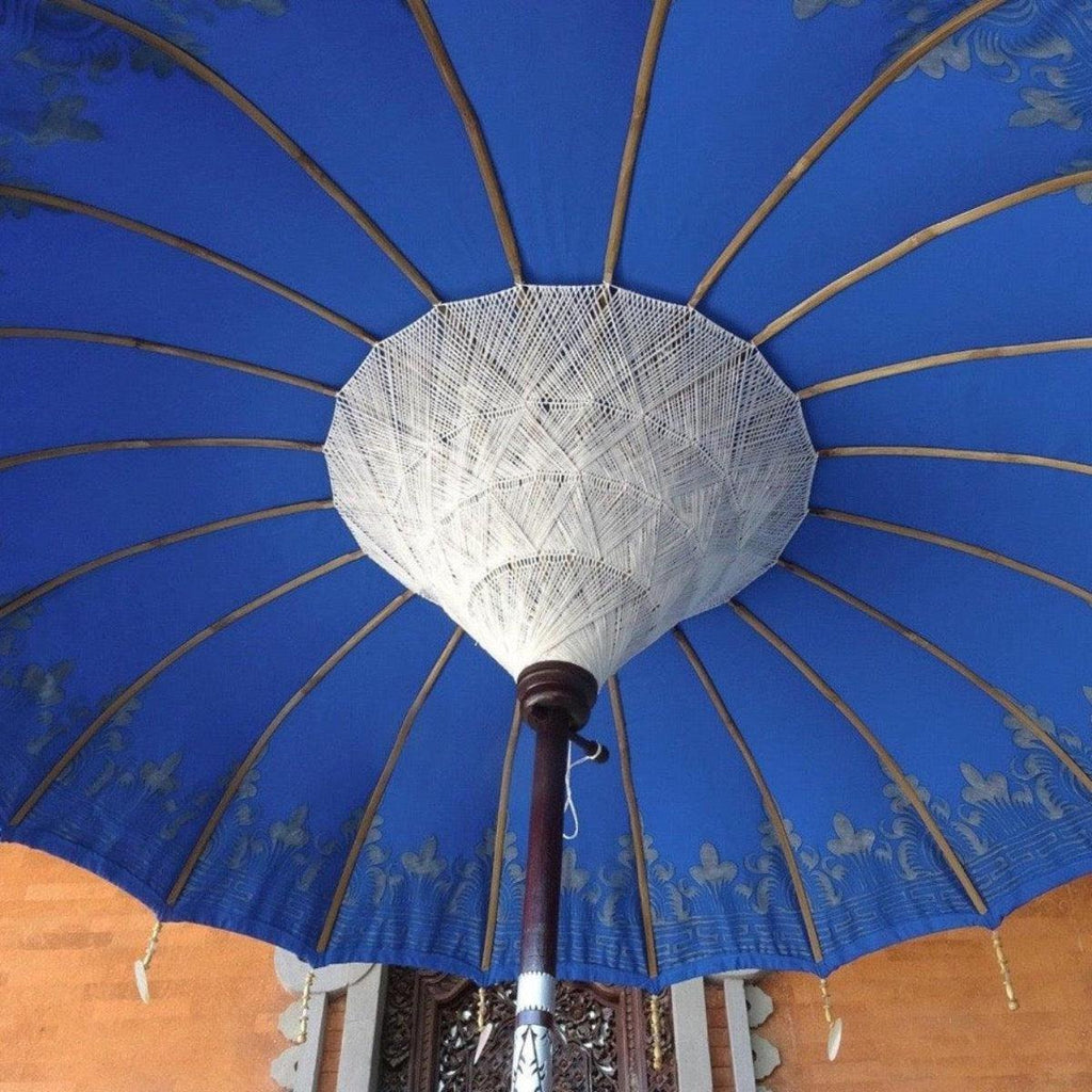 Bluebell Parasol - Baliaric Balinese Garden Parasol Blue, Decorative accents, Elegant home decor, garden and home, garden decor, garden decoration, garden idea, Half Painted, Home decorating ideas, home with garden, ibiza, Magnificent craftsmanship, outdoor umbrella, parasols, parasols umbrellas, patio umbrellas, sd_preorder