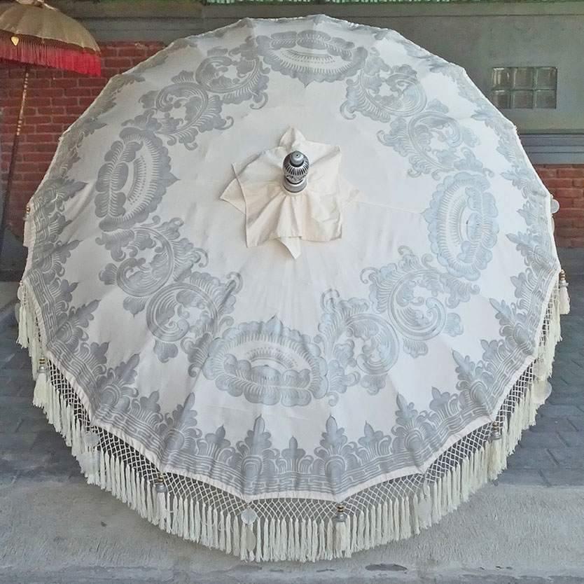 Silver Gaby Parasol - Baliaric Balinese Garden Parasol Cream, Decorative accents, Elegant home decor, Full Painted, garden and home, garden decor, garden decoration, garden idea, Home decorating ideas, home with garden, Magnificent craftsmanship, outdoor umbrella, parasols, parasols umbrellas, patio umbrellas