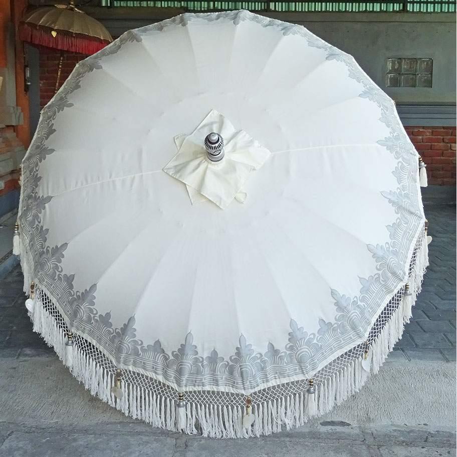 White Cloud Parasol - Baliaric Balinese Garden Parasol Decorative accents, Elegant home decor, garden and home, garden decor, garden decoration, garden idea, Half Painted, Home decorating ideas, home with garden, Magnificent craftsmanship, outdoor umbrella, parasols, parasols umbrellas, patio umbrellas, White