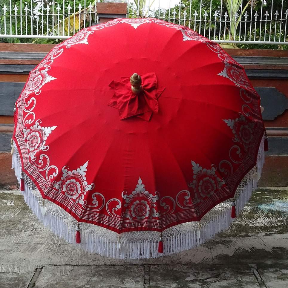 Poppy Red Parasol - Baliaric Balinese Garden Parasol Decorative accents, Elegant home decor, garden and home, garden decor, garden decoration, garden idea, Half Painted, Home decorating ideas, home with garden, Magnificent craftsmanship, outdoor umbrella, parasols, parasols umbrellas, patio umbrellas
